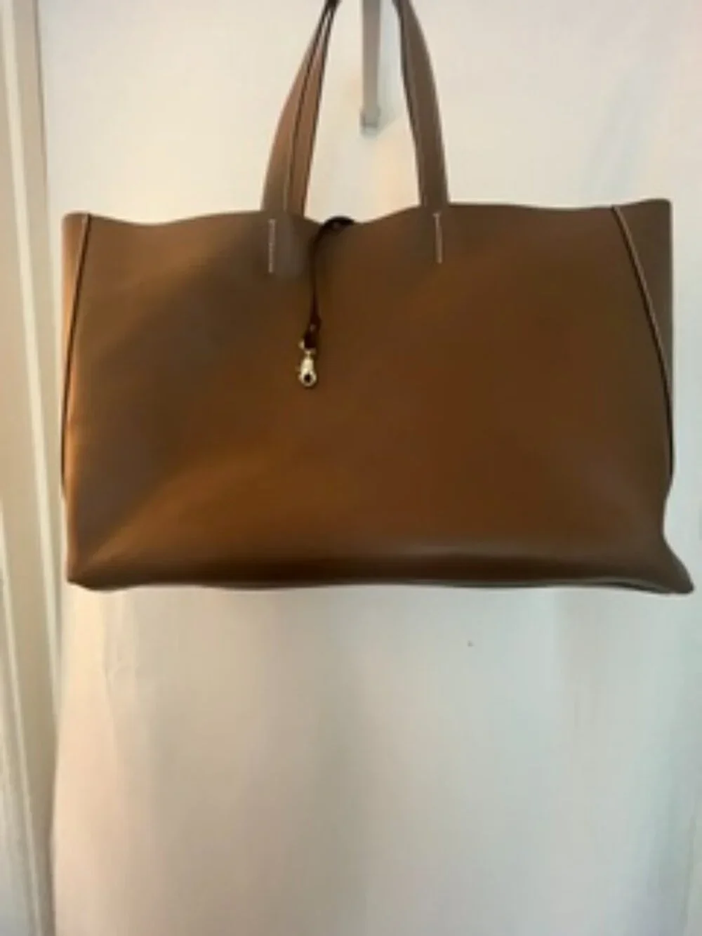 Alberta Di Canio Italian Leather Tan Tote Bag 19x12
